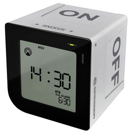 Часы настольные Bresser FlipMe Alarm Clock, серебристые, фото 