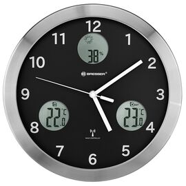 Метеостанция (настенные часы) Bresser MyTime io, 30 см, черная, фото 