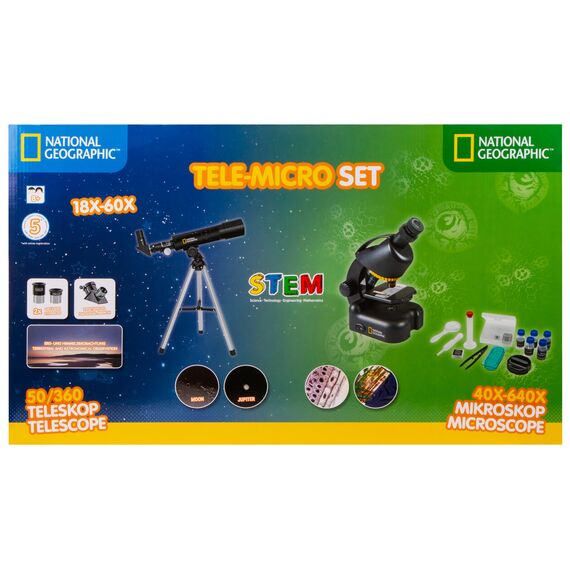 Набор Bresser National Geographic: телескоп 50/360 AZ и микроскоп 40–640x, фото , изображение 20