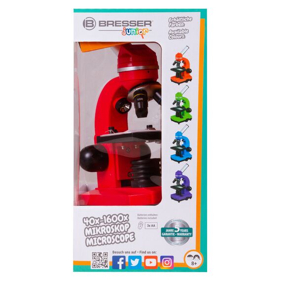 Микроскоп Bresser Junior Biolux SEL 40–1600x, красный, фото , изображение 17
