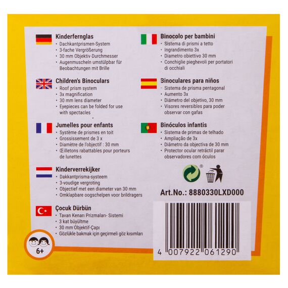 Бинокль детский Bresser Junior 3x30, желтый, фото , изображение 14