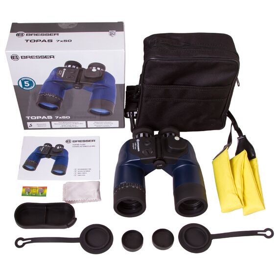 Бинокль Bresser Topas 7x50 WP, с компасом, фото , изображение 6