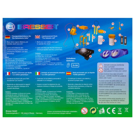 Набор для экспериментов Bresser Junior «Часы на жидкостном аккумуляторе», фото , изображение 9