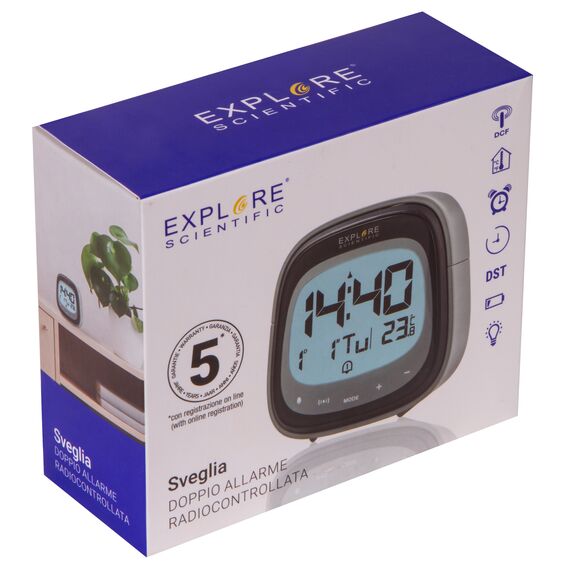 Часы цифровые Explore Scientific Dual с будильником, черные, фото , изображение 11