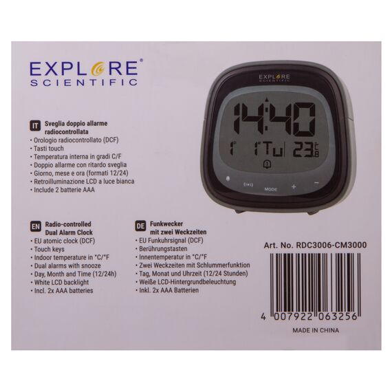 Часы цифровые Explore Scientific Dual с будильником, черные, фото , изображение 13
