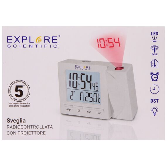 Часы цифровые Explore Scientific с проектором и термометром, белые, фото , изображение 14