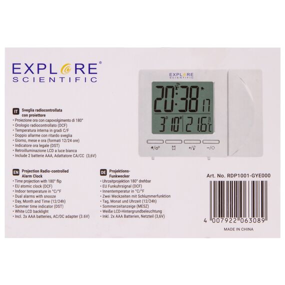 Часы цифровые Explore Scientific с проектором и термометром, белые, фото , изображение 15