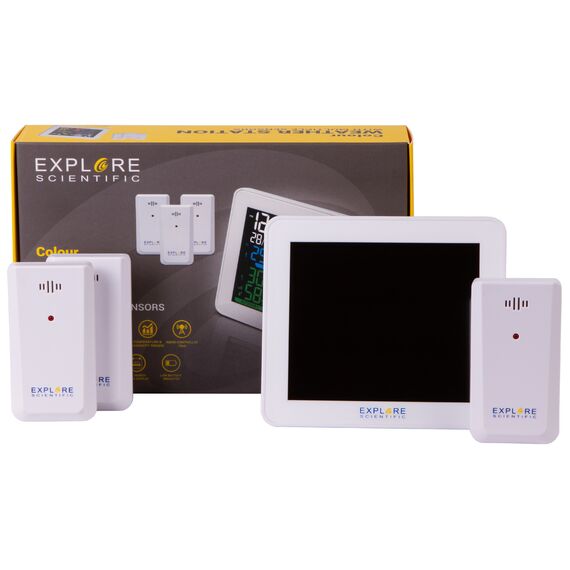 Метеостанция Explore Scientific с цветным экраном и тремя датчиками, белая, фото , изображение 10