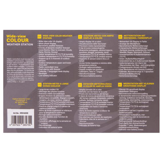 Метеостанция Explore Scientific с цветным экраном, фото , изображение 13