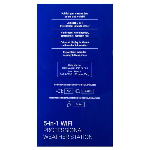 Метеостанция Explore Scientific «5 в 1» Wi-Fi с цветным дисплеем, черная, фото , изображение 17