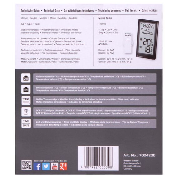 Метеостанция Bresser Temp, фото , изображение 9