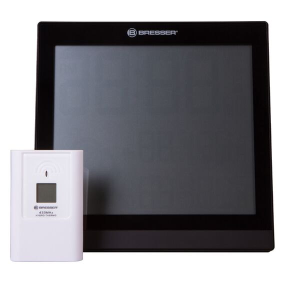 Метеостанция (настенные часы) Bresser TemeoTrend JC LCD с радиоуправлением, черная, фото , изображение 6