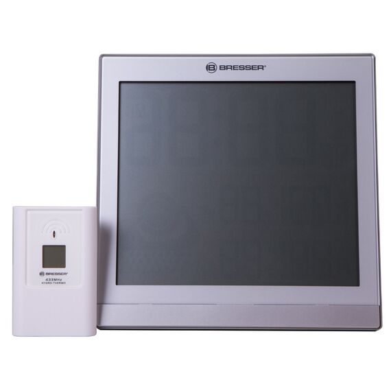 Метеостанция (настенные часы) Bresser TemeoTrend JC LCD с радиоуправлением, серебристая, фото , изображение 6