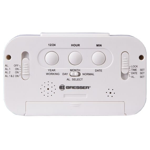 Часы настольные Bresser MyTime Duo LCD, белые, фото , изображение 4