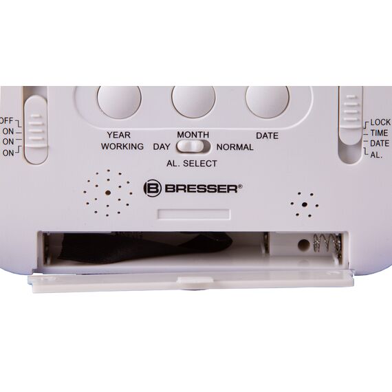 Часы настольные Bresser MyTime Duo LCD, белые, фото , изображение 5