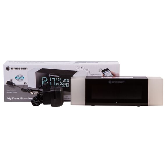 Радио с будильником и термометром Bresser MyTime Sunrise Bluetooth, черное, фото , изображение 2