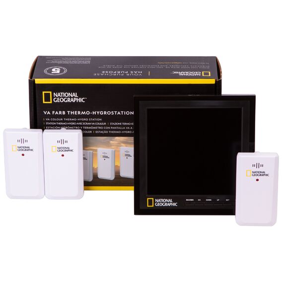 Метеостанция Bresser National Geographic VA с цветным дисплеем и тремя белыми датчиками, фото , изображение 12