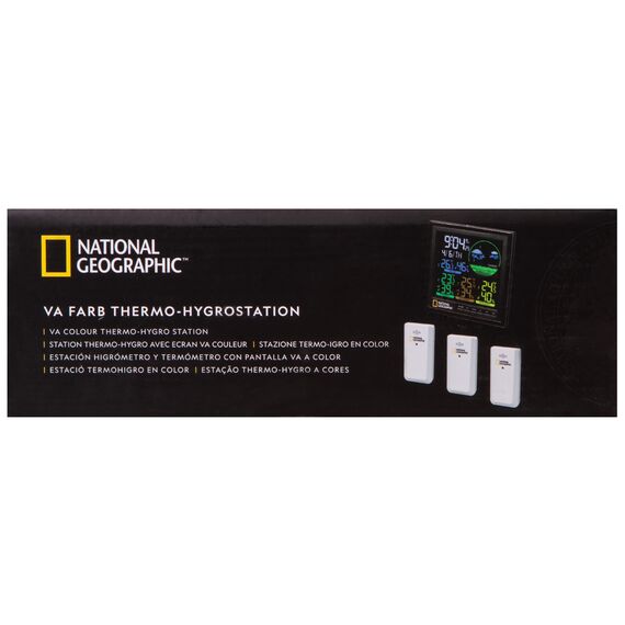 Метеостанция Bresser National Geographic VA с цветным дисплеем и тремя белыми датчиками, фото , изображение 17