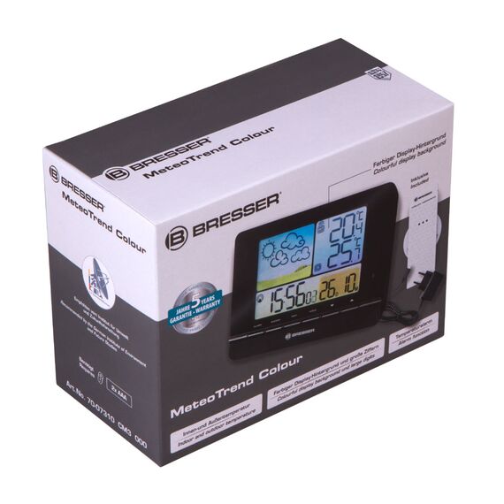 Метеостанция Bresser MeteoTrend Colour с радиоуправлением, черная, фото , изображение 9