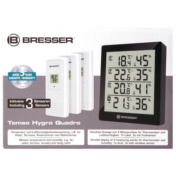Метеостанция Bresser Temeo Hygro Quadro, черная, фото , изображение 10