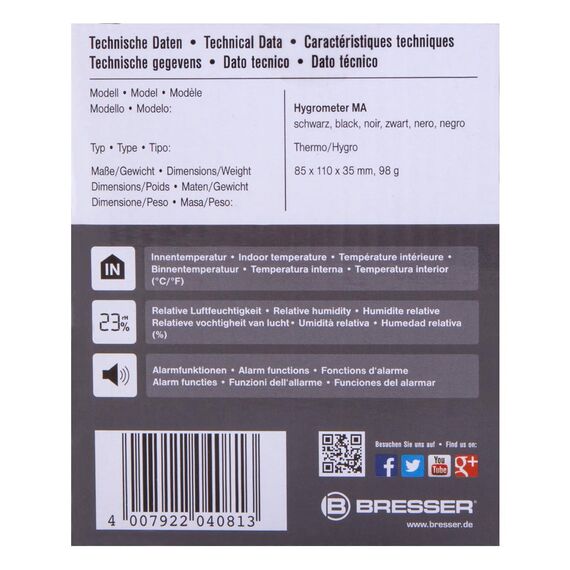 Гигрометр Bresser Mould Alert, черный, фото , изображение 9