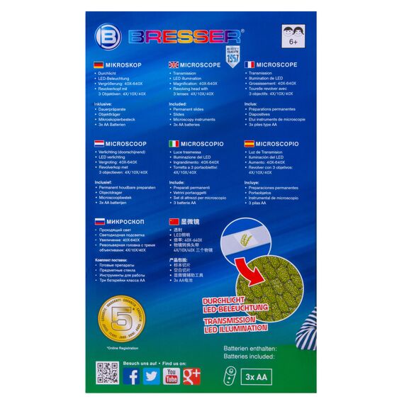 Микроскоп Bresser Junior 40–640x, розовый, фото , изображение 18