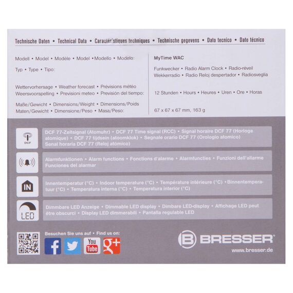 Часы настольные Bresser MyTime WAC, черные, фото , изображение 10