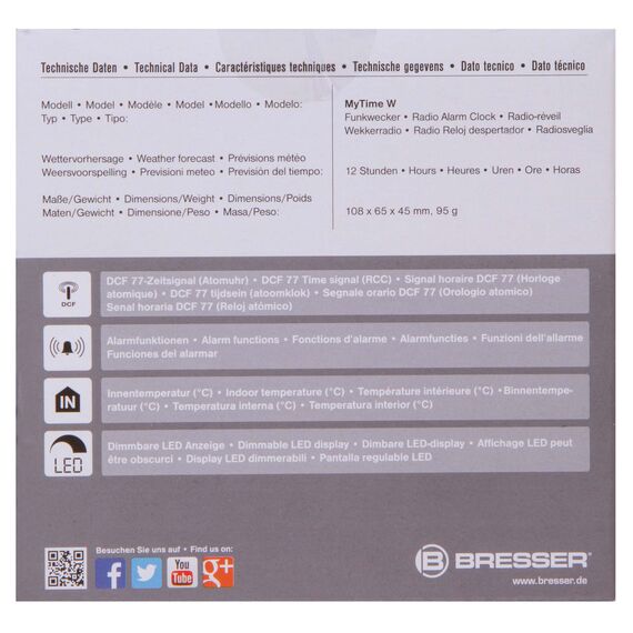 Часы настольные Bresser MyTime W Color LED, черные, фото , изображение 12
