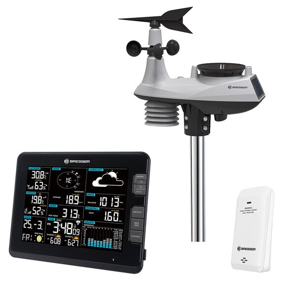 Метеостанция Bresser «6 в 1» Wi-Fi, профессиональная, черная, фото , изображение 5