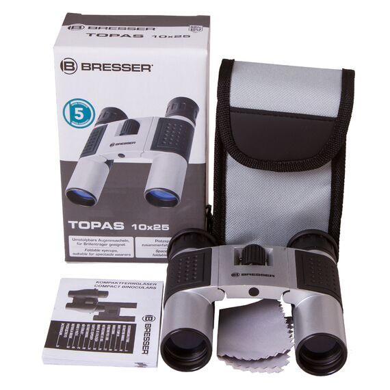 Бинокль Bresser Topas 10x25 Silver, фото , изображение 6