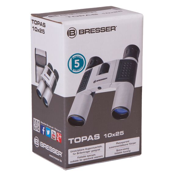 Бинокль Bresser Topas 10x25 Silver, фото , изображение 8