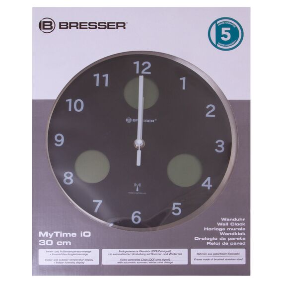 Метеостанция (настенные часы) Bresser MyTime io, 30 см, черная, фото , изображение 12